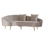 Sofa DKD Home Decor Polyester Metal Golden Light Grey (210 x 120 x 84 cm)