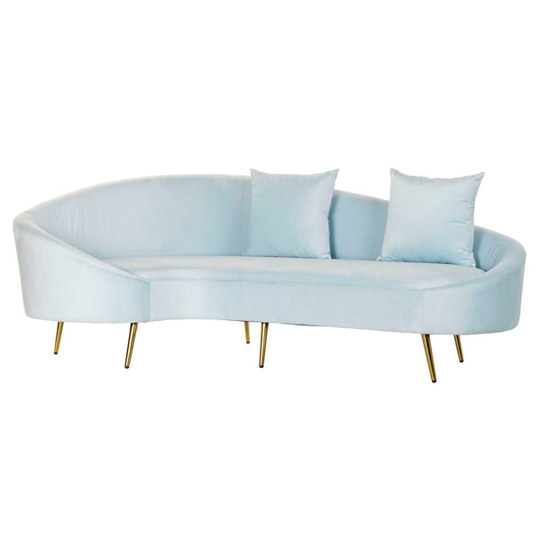 Sofa DKD Home Decor Polyester Metal Golden Sky blue (210 x 120 x 84 cm)