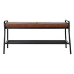 Bench DKD Home Decor Brown Black Polyurethane Metal (99 x 43 x 50 cm)