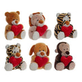 Fluffy toy DKD Home Decor ‎ Polyester animals (6 pcs) (11 x 10 x 14 cm)