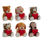 Peluche DKD Home Decor ‎ Poliéster Animales (6 pcs) (11 x 10 x 14 cm)