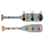 Coat rack DKD Home Decor Blue Brown Wood Paddle (2 pcs) (60 x 8 x 14 cm)