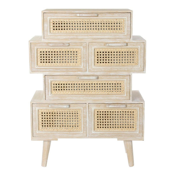 Chest of drawers DKD Home Decor Wood wicker (60 x 32 x 84 cm)