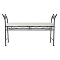 Bench DKD Home Decor White Black Polyester Ironwork (114 x 36 x 67 cm)