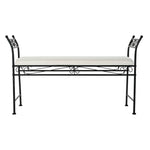 Bench DKD Home Decor White Black Polyester Ironwork (114 x 36 x 67 cm)