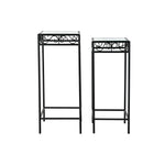 Side table DKD Home Decor Black Crystal Ironwork (2 pcs) (30 x 30 x 75 cm) (26 x 26 x 70 cm)