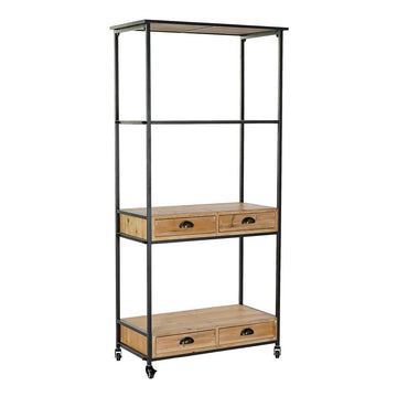 Shelves DKD Home Decor Black Metal Fir (80 x 40 x 170 cm)