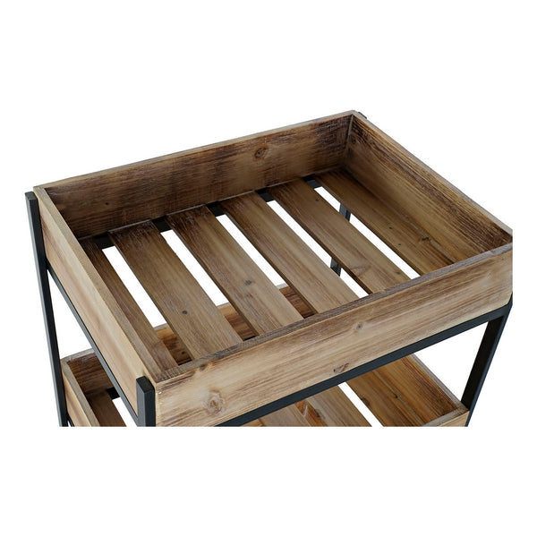 Vegetable trolley DKD Home Decor Black Metal Fir (50 x 35 x 80 cm)