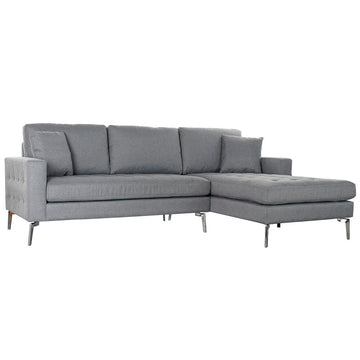 Chaise Longue Sofa DKD Home Decor Linen Metal Dark Grey (237 x 160 x 85 cm)