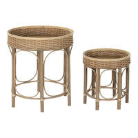 Side Table DKD Home Decor Rattan (2 pcs)