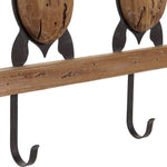 Wall mounted coat hanger DKD Home Decor Black Metal Paolownia wood Tortoise (40.5 x 4 x 24 cm)