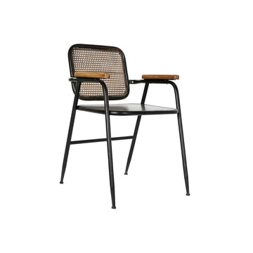 Chair with Armrests DKD Home Decor Brown Black Copper Metal (51 x 56 x 76 cm)