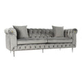 Sofa DKD Home Decor Polyester Metal Light Grey (230 x 90 x 91 cm)