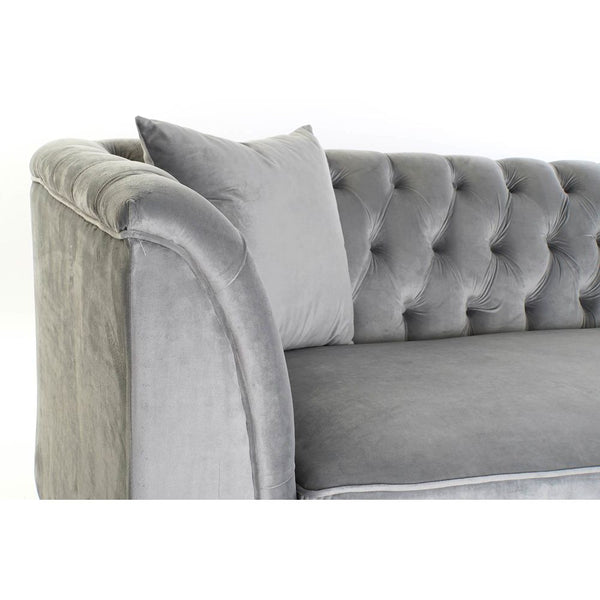 3-Seater Sofa DKD Home Decor Polyester Metal Light Grey (230 x 88 x 81 cm)