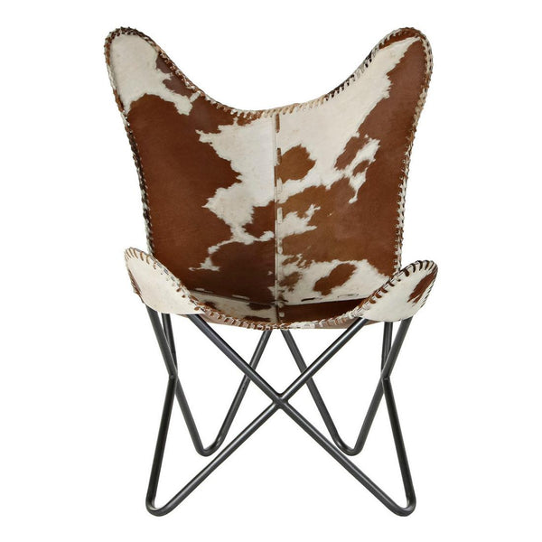 Armchair DKD Home Decor White Brown Leather (70 x 70 x 90 cm)