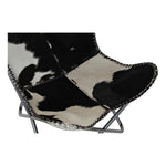 Armchair DKD Home Decor White Black Leather Iron Cow (70 x 70 x 90 cm)