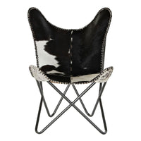 Armchair DKD Home Decor White Black Leather Iron Cow (70 x 70 x 90 cm)