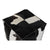 Pouffe DKD Home Decor White Black Leather Polyester (45 x 45 x 40 cm)