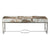 Bench DKD Home Decor White Brown Leather Steel (122 x 41 x 44 cm)