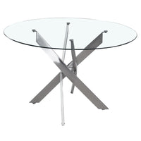 Dining Table DKD Home Decor Crystal Steel (120 x 120 x 75 cm)