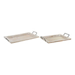 Tray DKD Home Decor Metal Mango wood (2 pcs)