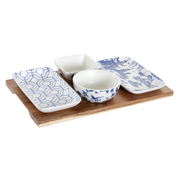 Appetizer Set DKD Home Decor Porcelain Acacia (5 pcs) (30 x 18 x 1.3 cm)