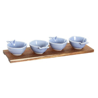 Appetizer Set DKD Home Decor Porcelain Acacia (5 pcs) (39 x 11 x 1.3 cm) (10,5 x 9 x 4 cm)