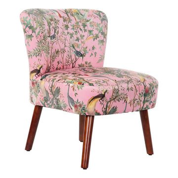 Chair DKD Home Decor Pink Polyester Wood (61 x 60 x 77 cm)