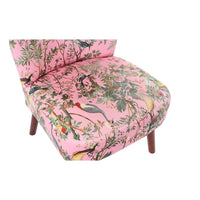 Chair DKD Home Decor Pink Polyester Wood (61 x 60 x 77 cm)