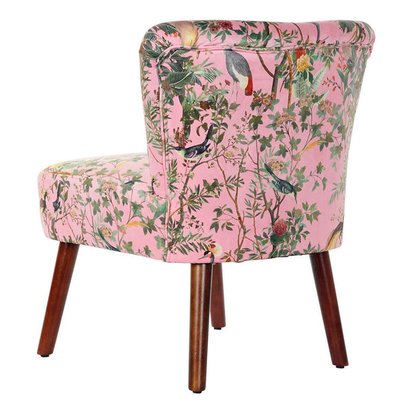 Chair DKD Home Decor Pink Polyester Wood (61 x 60 x 77 cm)