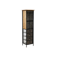 Cupboard DKD Home Decor Black Metal MDF Wood (40 x 35 x 152.3 cm)