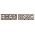 Coat rack DKD Home Decor Blue Metal Mosaic MDF Wood (2 pcs) (48 x 1.2 x 17.5 cm)