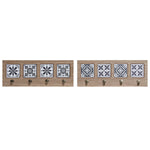 Coat rack DKD Home Decor Blue Metal Mosaic MDF Wood (2 pcs) (48 x 1.2 x 17.5 cm)