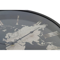 Side table DKD Home Decor Black Metal Crystal World Map (52 x 52 x 50 cm)