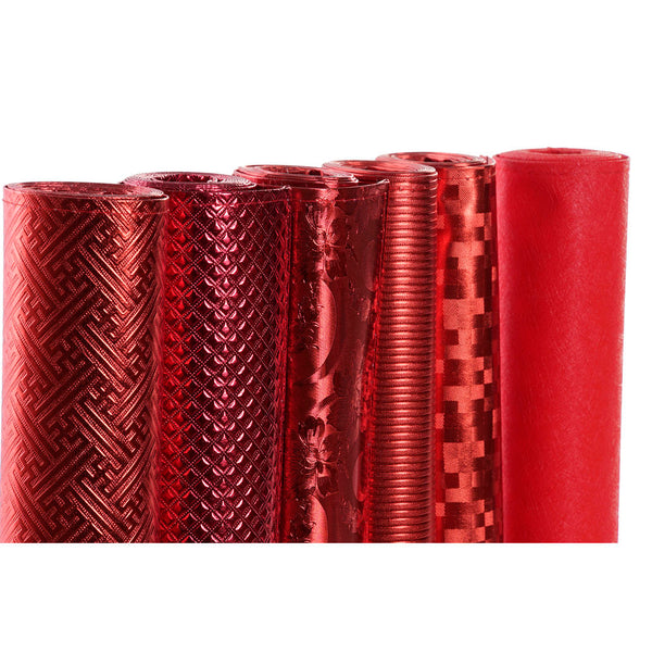 Table Runner DKD Home Decor Red PVC (6 pcs) (160 x 30 x 0.5 cm)