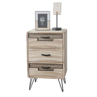 Nightstand DKD Home Decor Metal Paolownia wood (41 x 31 x 65 cm)