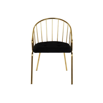 Chair DKD Home Decor Black Polyester Steel Golden (52 x 60 x 80 cm)