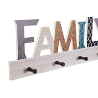 Wall mounted coat hanger DKD Home Decor Family Wood (2 pcs) (5 x 4 x 18 cm)