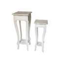 Set of 2 tables DKD Home Decor White MDF Wood (2 pcs) (30 x 30 x 76 cm) (24 x 24 x 62 cm)