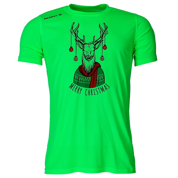 Short Sleeve T-Shirt Luanvi Merry  Christmas Green