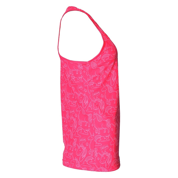 Tank Top Women Luanvi Unicornio Fuchsia