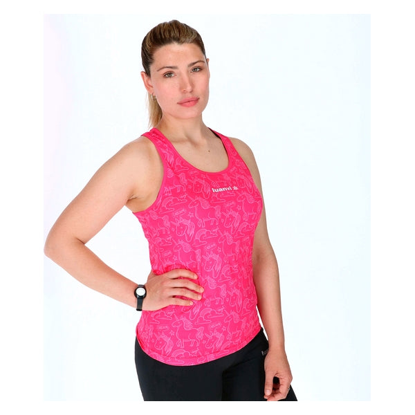 Tank Top Women Luanvi Unicornio Fuchsia