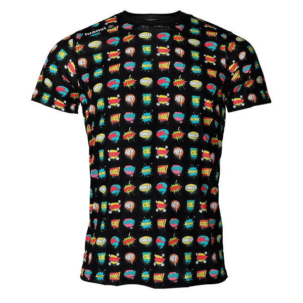 Short Sleeve T-Shirt Luanvi Comic Black