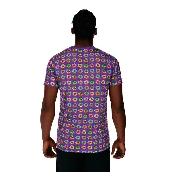 Short Sleeve T-Shirt Luanvi Donuts Violet