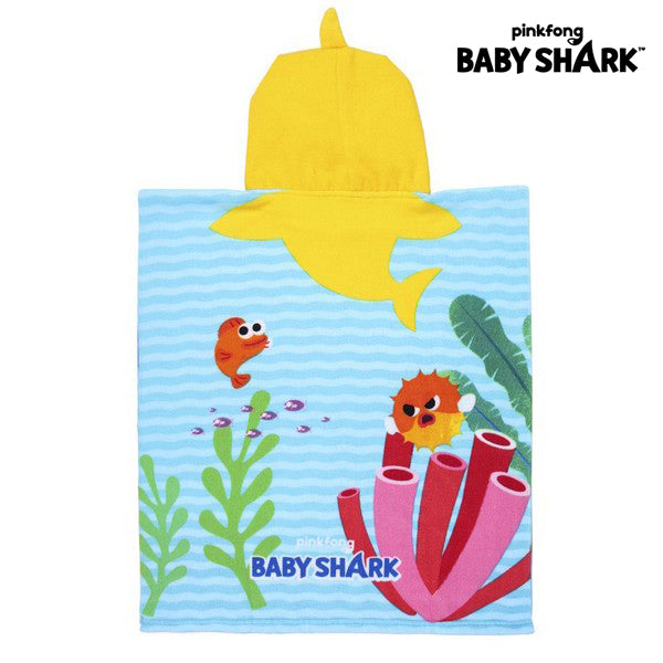 Poncho-Towel with Hood Baby Shark Yellow (50 x 115 cm)