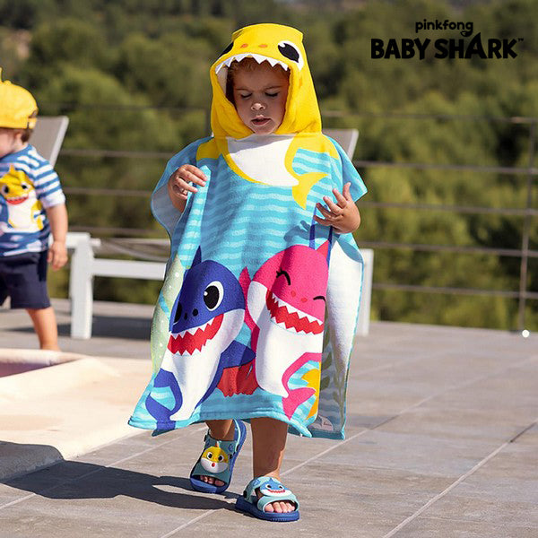 Poncho-Towel with Hood Baby Shark Yellow (50 x 115 cm)