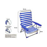 Folding Chair Striped White Blue (52 x 46 x 78 cm)