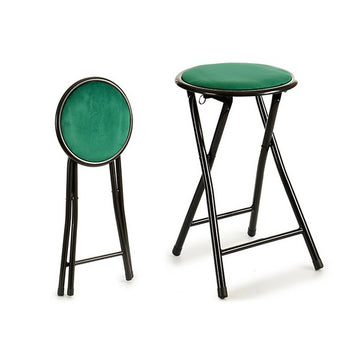 Folding Stool Green Velvet Metal (30 x 45,5 x 30 cm)