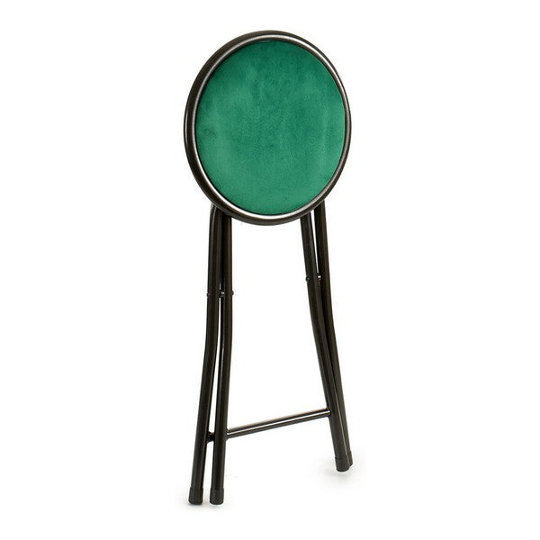 Folding Stool Green Velvet Metal (30 x 45,5 x 30 cm)