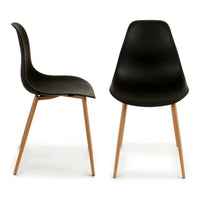 Dining Chair Black Plastic Wood (52 x 84 x 46 cm)